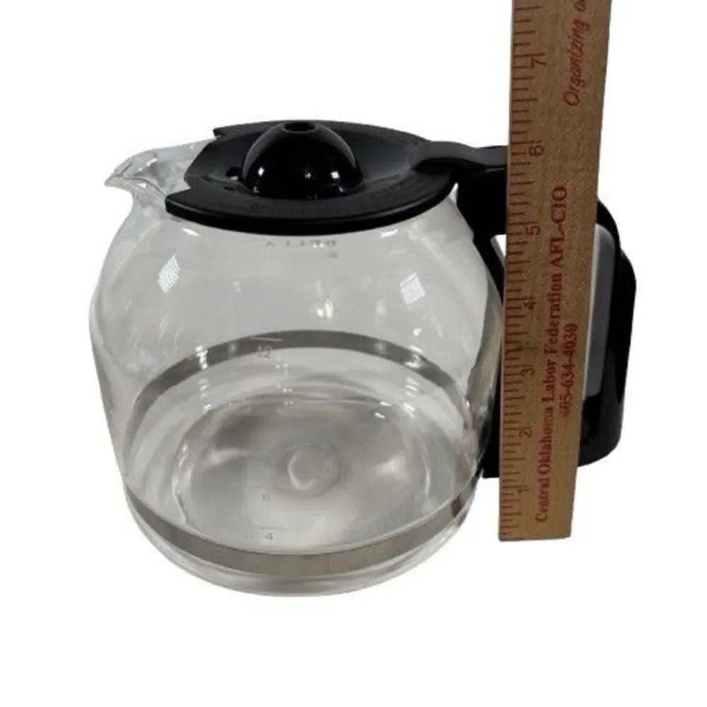 Bella 12 Cup Drip Coffee Maker Glass Carafe Pot Replacement Part with Lid/Cover